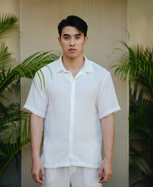 Dobby Oversized Cotton Shirt