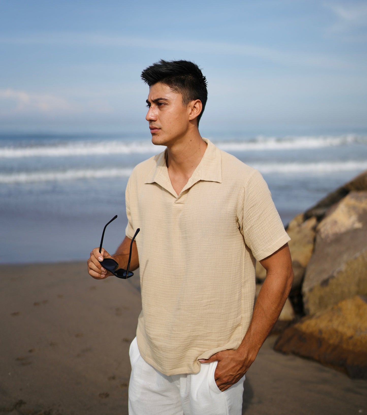 Polo Hai Buttonless Oversized Broken White,  Black, Blue Aqua, Blue Denim, Cream, Brown, Grey Stone