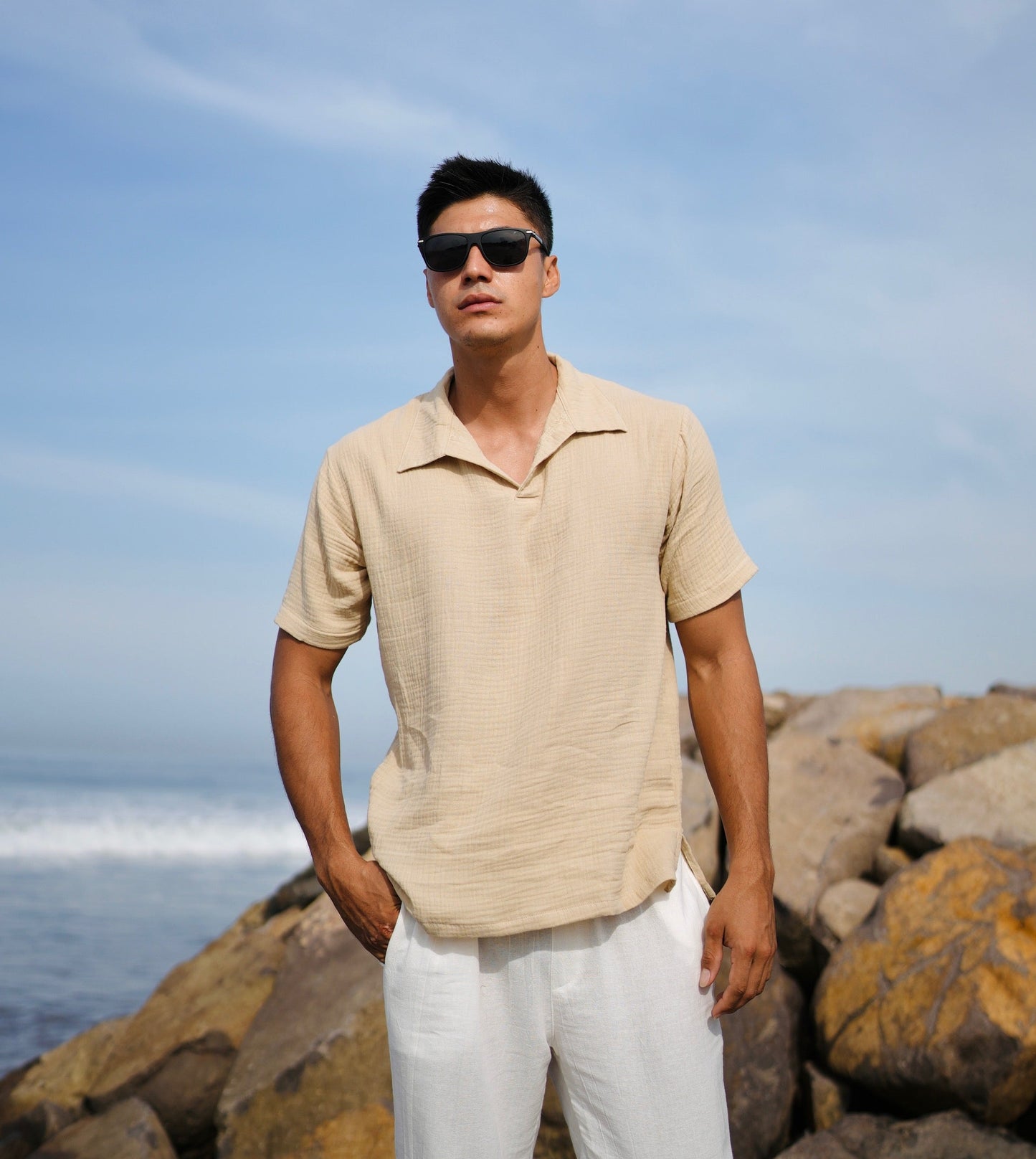 Polo Hai Buttonless Oversized Broken White,  Black, Blue Aqua, Blue Denim, Cream, Brown, Grey Stone