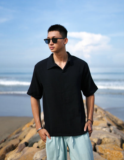 Polo Hai Buttonless Oversized Broken White,  Black, Blue Aqua, Blue Denim, Cream, Brown, Grey Stone