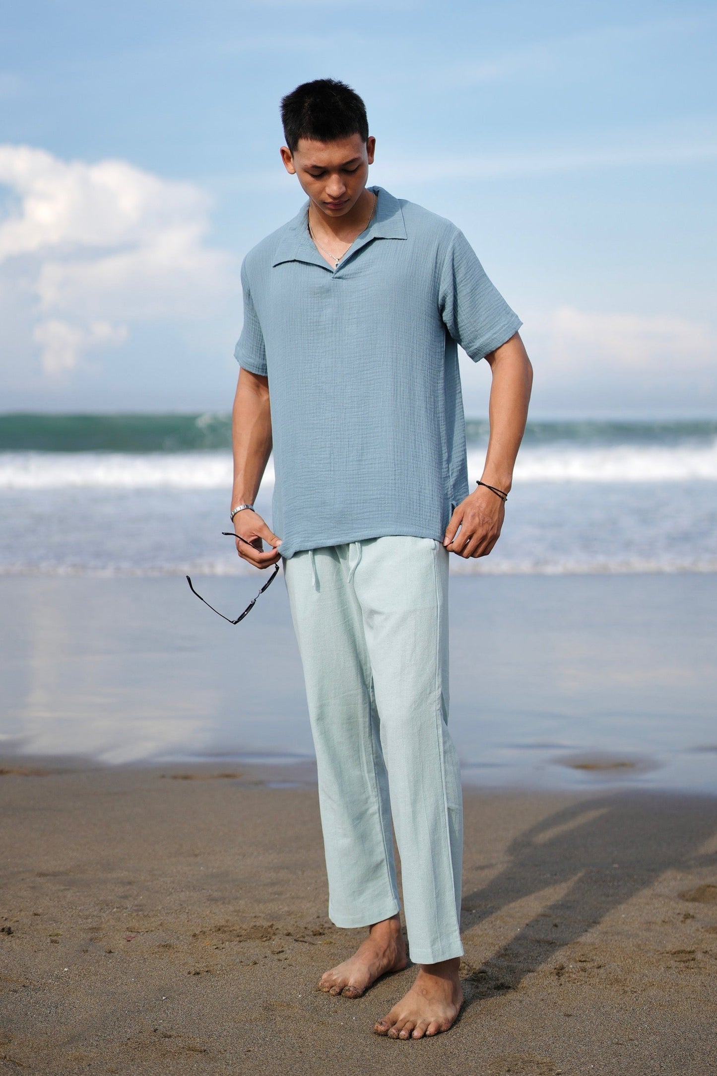 Polo Hai Buttonless Oversized Broken White,  Black, Blue Aqua, Blue Denim, Cream, Brown, Grey Stone