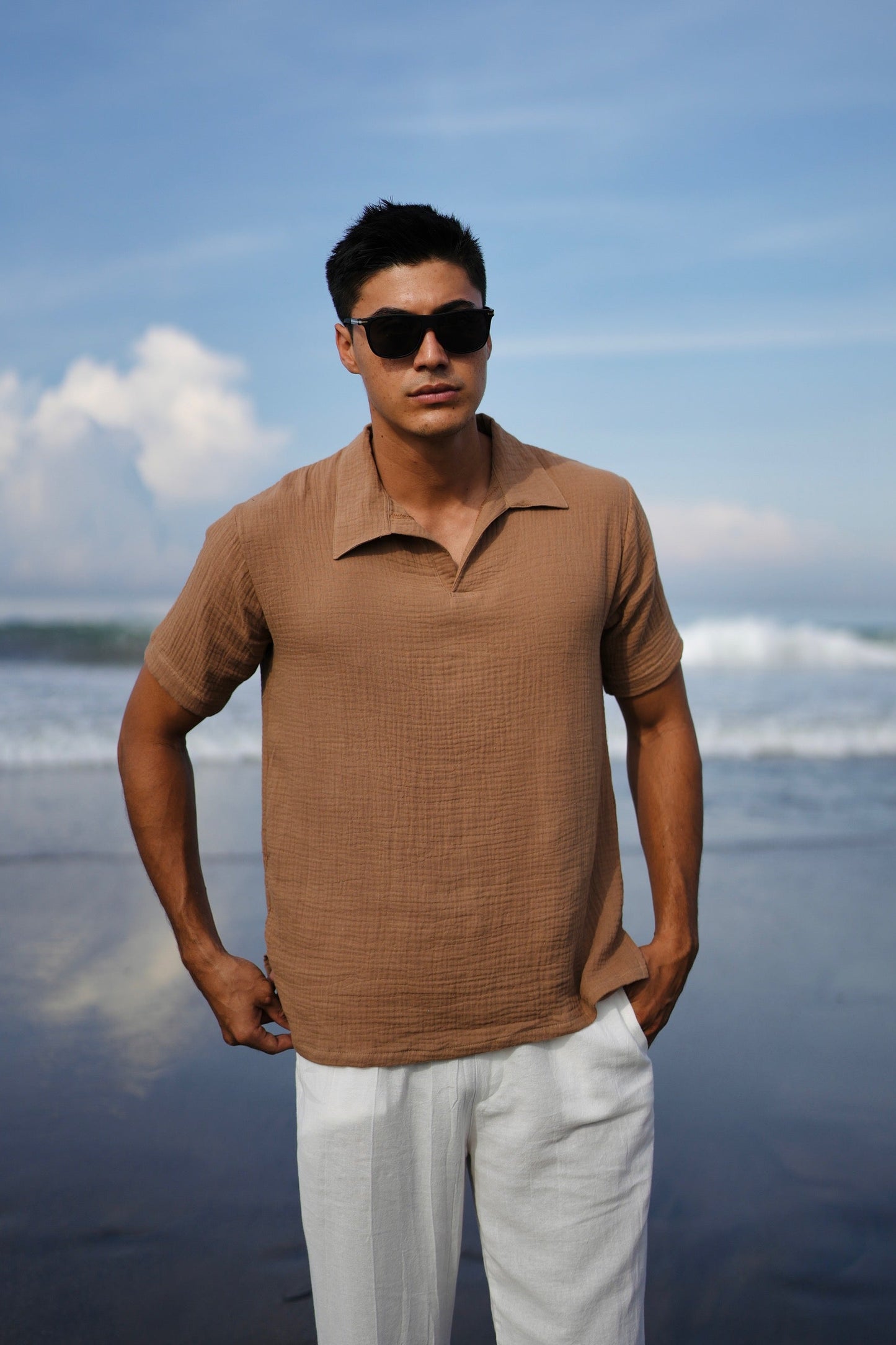 Polo Hai Buttonless Oversized Broken White,  Black, Blue Aqua, Blue Denim, Cream, Brown, Grey Stone