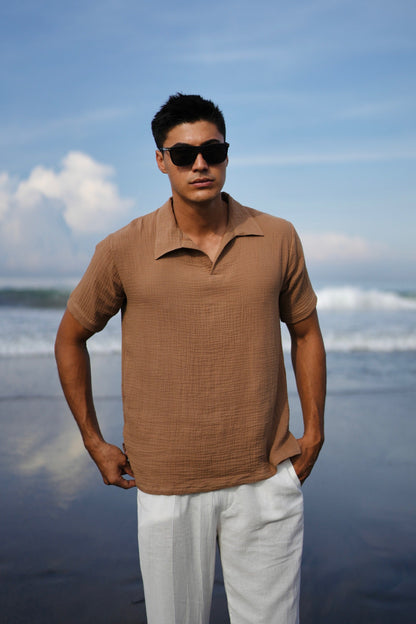 Polo Hai Buttonless Oversized Broken White,  Black, Blue Aqua, Blue Denim, Cream, Brown, Grey Stone