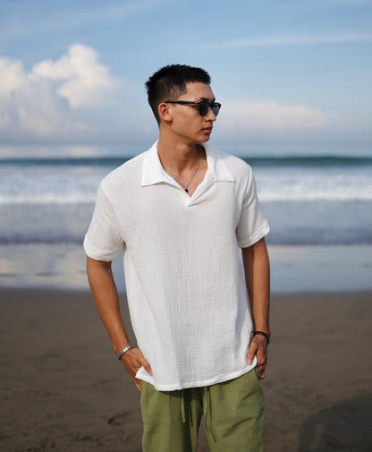 Polo Hai Buttonless Oversized Broken White,  Black, Blue Aqua, Blue Denim, Cream, Brown, Grey Stone