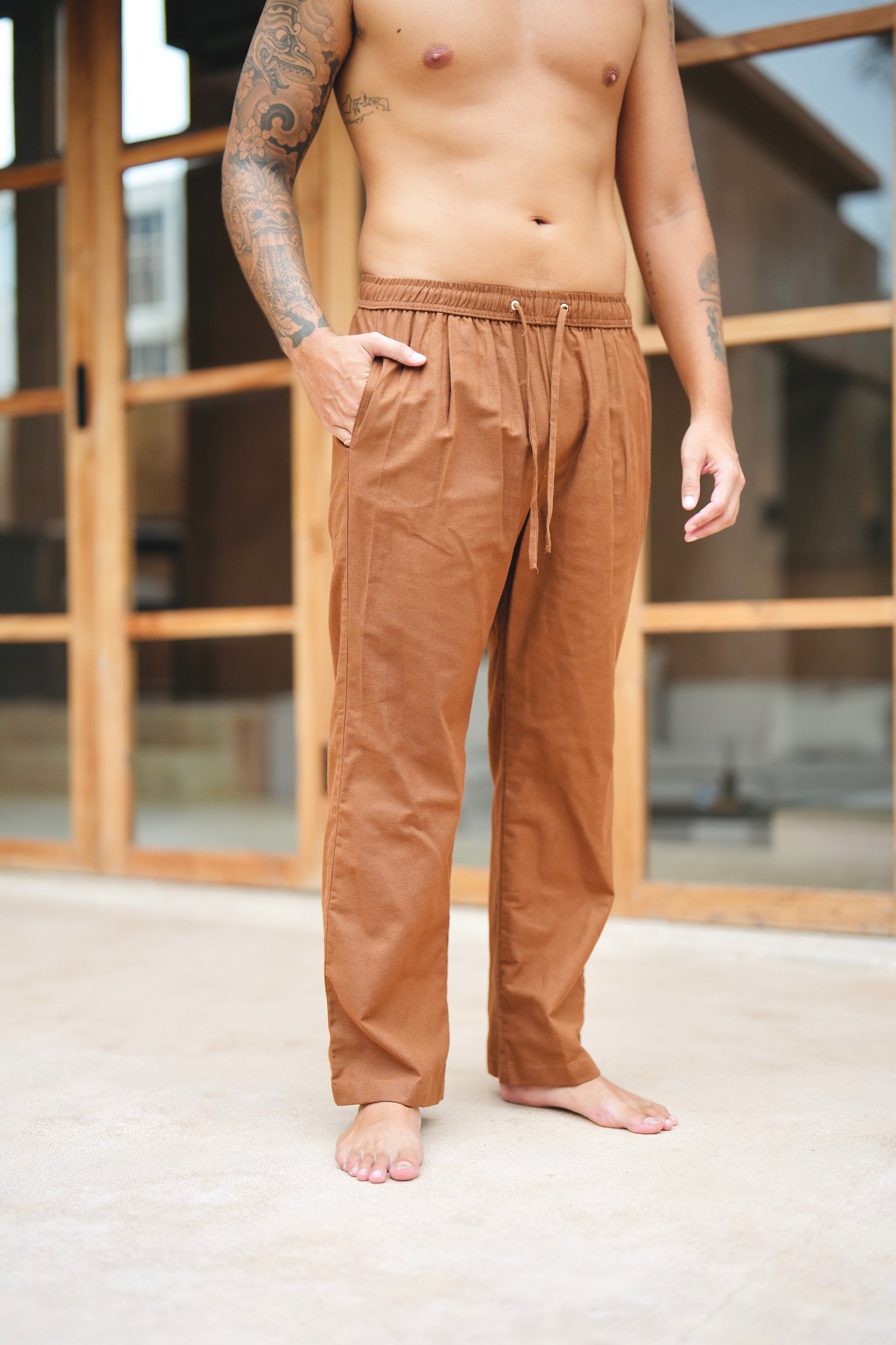 Jasper Linen Rami Pants - Broken White, Black, Cream, Milo Brown