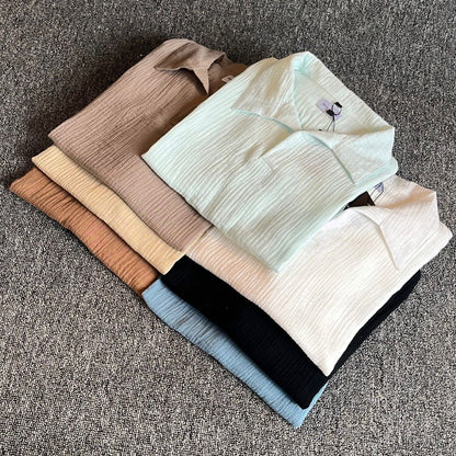 Polo Hai Buttonless Oversized Broken White,  Black, Blue Aqua, Blue Denim, Cream, Brown, Grey Stone