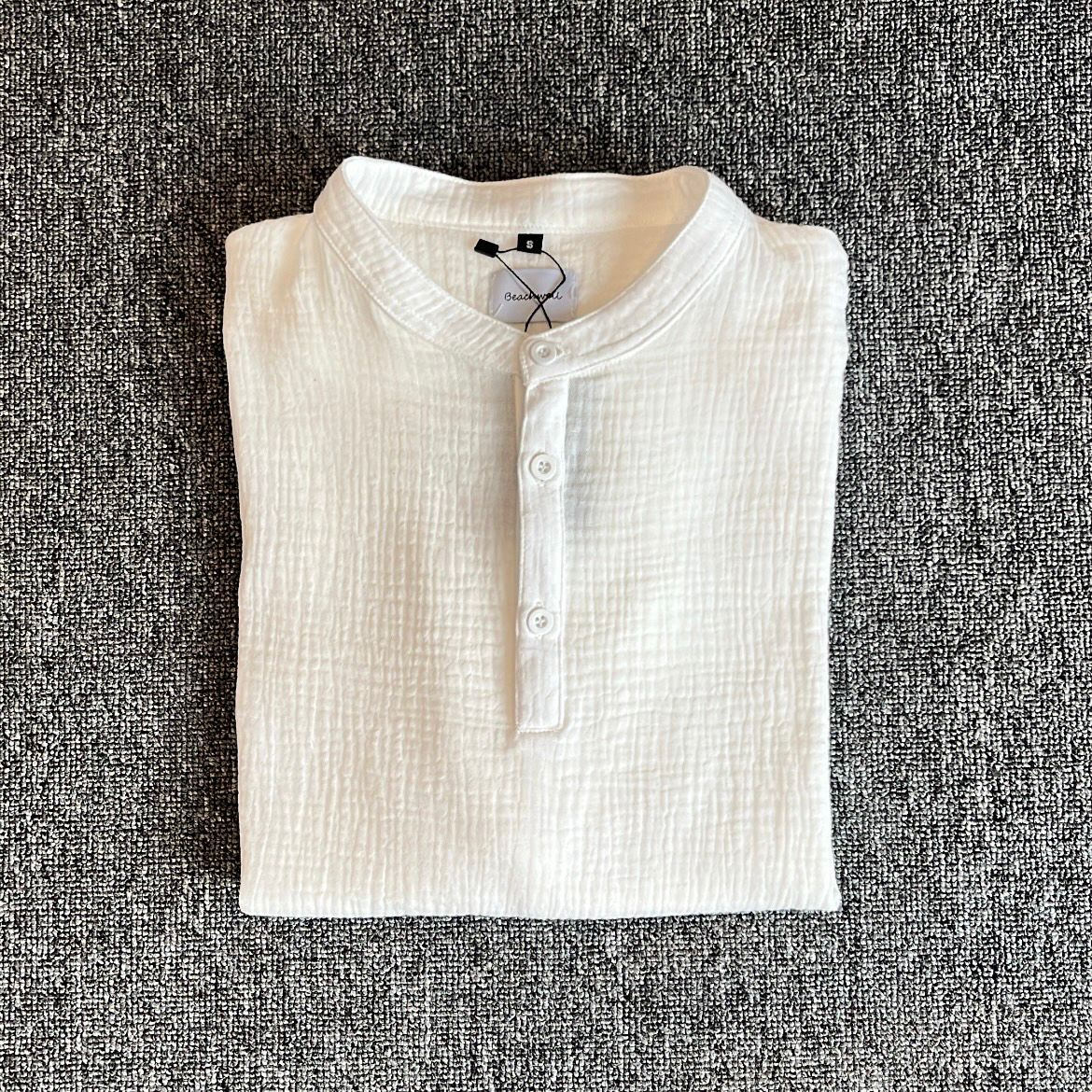 Cotton Mandarin Estilo Oversized Broken White,  Black, Blue Aqua, Blue Denim, Cream, Brown, Grey Stone