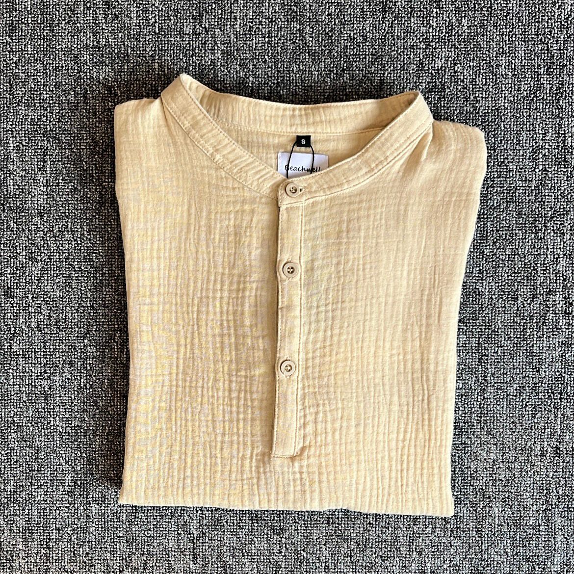 Cotton Mandarin Estilo Oversized Broken White,  Black, Blue Aqua, Blue Denim, Cream, Brown, Grey Stone
