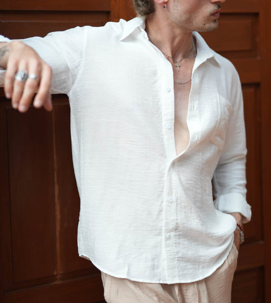 Joda Polo Linen Long Sleeve Shirt
