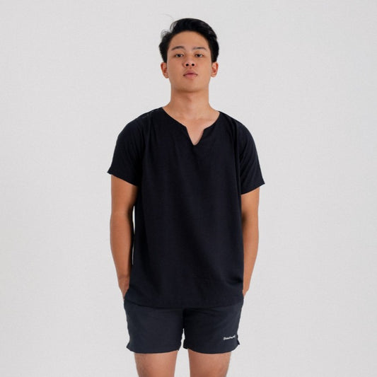 BEACHWELL Baju Atasan Pria Casual Polos - Rayon Viscose V-neck