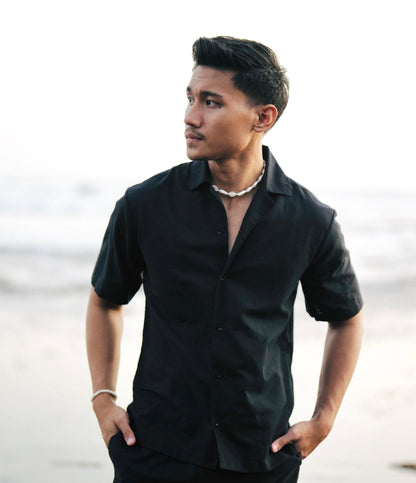 Kemeja Marco Linen Rami - Krem