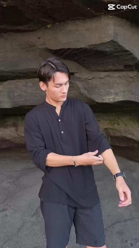 BEACHWELL Atasan Baju Lengan Panjang Pria - Seminyak Sunset Groove Shirt