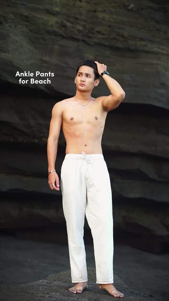 BEACHWELL Celana Pria Linen Panjang - Canggu Series Pants Light Cream