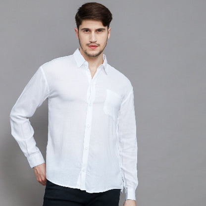BEACHWELL Baju Kemeja Putih Pria Linen Rayon Polos Lengan Panjang - Linen Azka Series All Varian