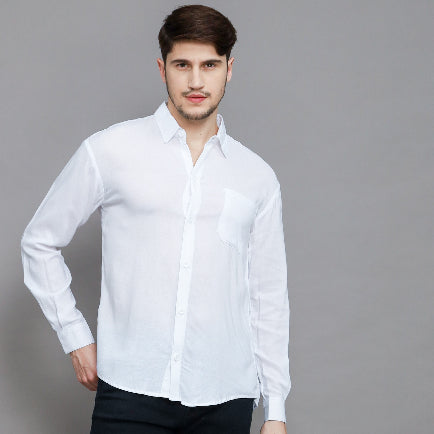 BEACHWELL Baju Kemeja Putih Pria Linen Rayon Polos Lengan Panjang - Linen Azka Series All Varian