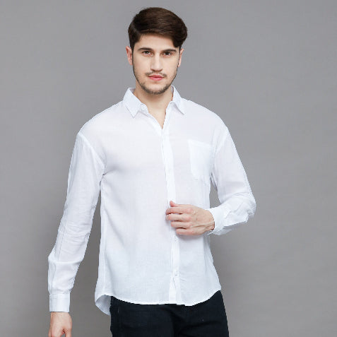 BEACHWELL Baju Kemeja Putih Pria Linen Rayon Polos Lengan Panjang - Linen Azka Series All Varian