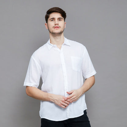 BEACHWELL Baju Kemeja Putih Pria Linen Polos Lengan Pendek - Azka Series All Varian