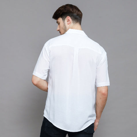 BEACHWELL Baju Kemeja Putih Pria Linen Polos Lengan Pendek - Azka Series All Varian