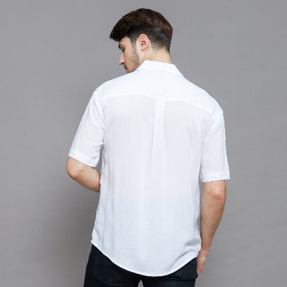 BEACHWELL Baju Kemeja Putih Pria Linen Polos Lengan Pendek - Azka Series All Varian