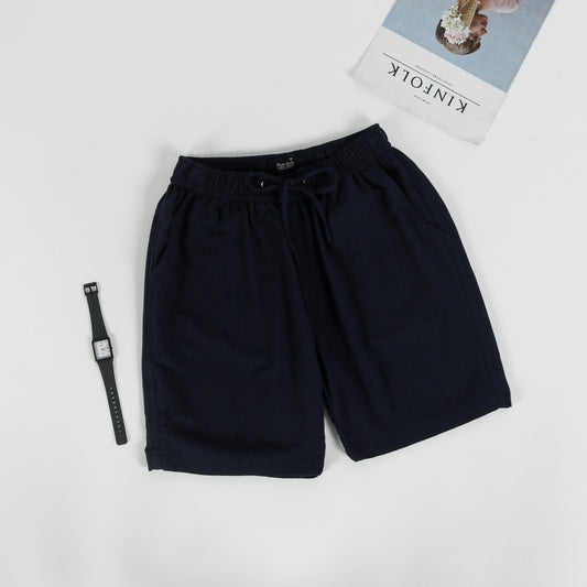 BEACHWELL Celana Pendek Pria Linen Katun - Canggu Series - warna Biru Navy