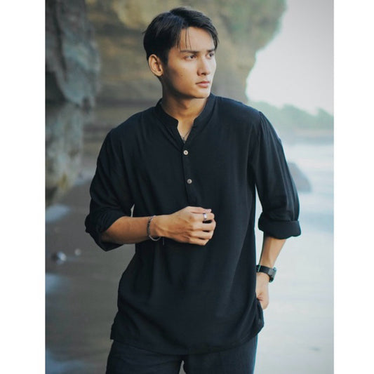 BEACHWELL Atasan Baju Lengan Panjang Pria - Seminyak Sunset Groove Shirt