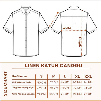 BEACHWELL Kemeja Pria Linen Lengan Pendek Katun - Canggu Series - Biru Navy