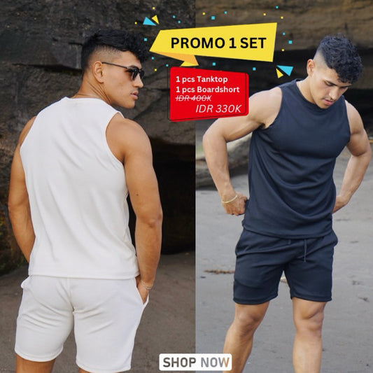 BEACHWELL Satu Set Pakaian Pria Tanktop dan Celana Boardshort - Jimbaran Series