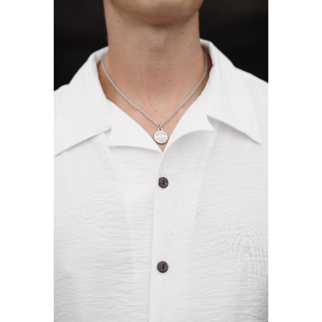 BEACHWELL Kemeja Pria Putih Linen polo Oversized COD Kemeja Pantai Lengan Pendek - Azura shirt
