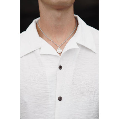 BEACHWELL Kemeja Pria Putih Linen polo Oversized COD Kemeja Pantai Lengan Pendek - Azura shirt