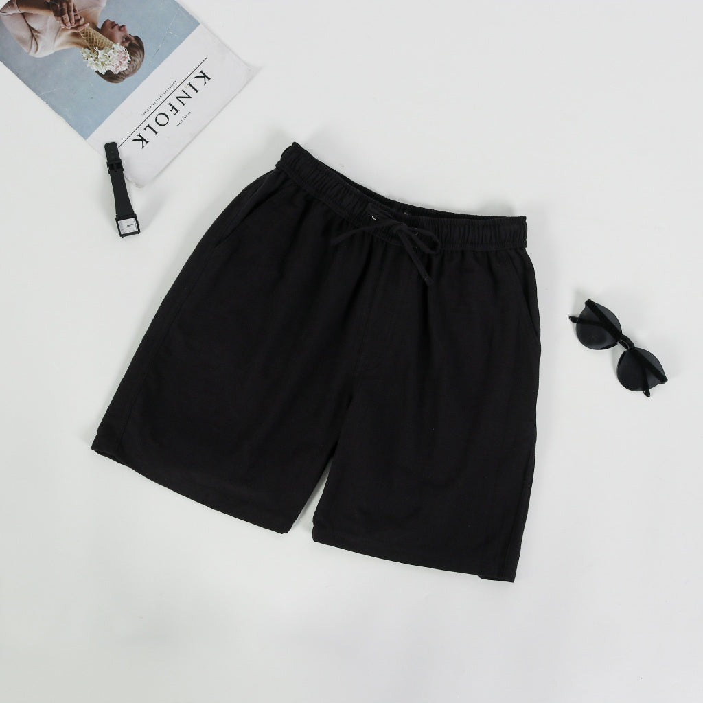 BEACHWELL Celana Pendek Pria Linen Katun - Canggu Series - Hitam Black - COD Celana Linen Pantai