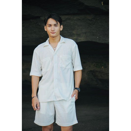 BEACHWELL SATU SET CELANA PENDEK & BAJU KEMEJA OVERSIZED - WAFFLE SERIES ALL VARIANS