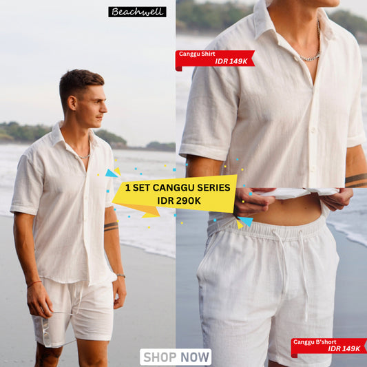 BEACHWELL SATU SET CELANA PENDEK & BAJU KEMEJA - CANGGU SERIES