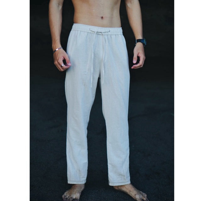 BEACHWELL Celana Pria Linen Panjang - Canggu Series Pants Light Cream
