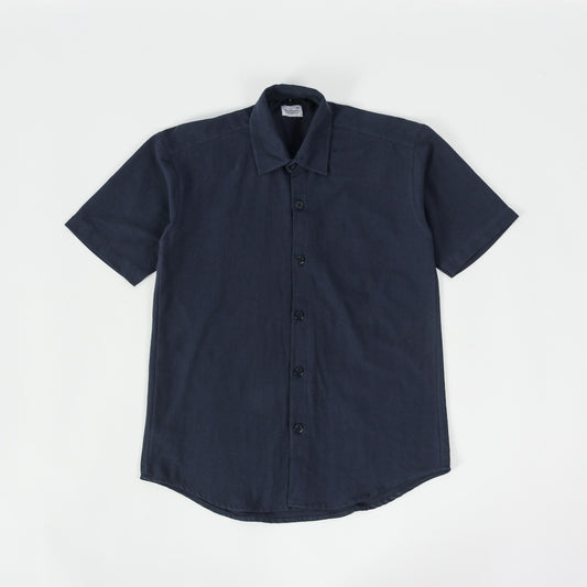 BEACHWELL Kemeja Pria Linen Lengan Pendek Katun - Canggu Series - Biru Navy