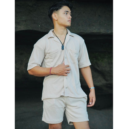 BEACHWELL SATU SET CELANA PENDEK & BAJU KEMEJA OVERSIZED - WAFFLE SERIES ALL VARIANS