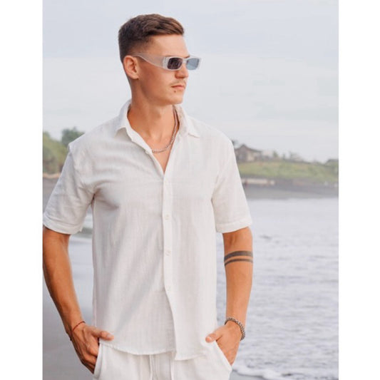 BEACHWELL Kemeja Pria Linen Katun Lengan Pendek - Canggu Series All Varian