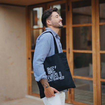 BEACHWELL Totebag Tas Kanvas Hitam Magnet Klik - Tas Totebag Pantai dan Tas Kuliah Pria Wanita
