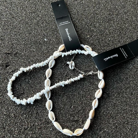 BEACHWELL Aksesoris Kalung Kerang Putih - Kalung Batu Putih Pantai Fashion Holiday wear
