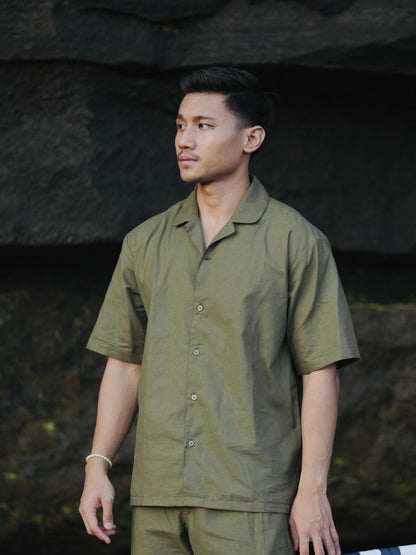 BEACHWELL Kemeja Pria Linen Rami Lengan Pendek - Linen Marco Series All Varian