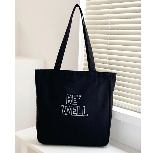 BEACHWELL Totebag Tas Kanvas Hitam Magnet Klik - Tas Totebag Pantai dan Tas Kuliah Pria Wanita