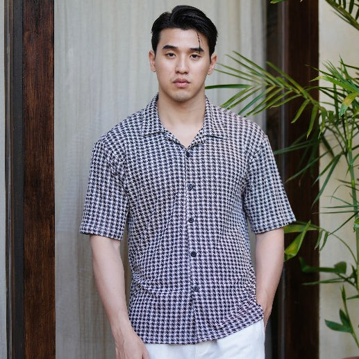 BEACHWELL Kemeja Pria Katun Knit Bahan Adem Elastis Lengan Pendek - Knit Dio Series All Varian