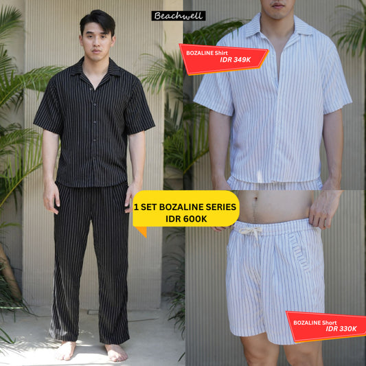 BEACHWELL SATU SET BOZALINE BAJU KEMEJA + CELANA PANJANG/CELANA PENDEK - BOZZALINE SERIES