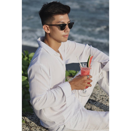 BEACHWELL Kemeja Pria Lengan Panjang Polos - Rayon Crinkle Series