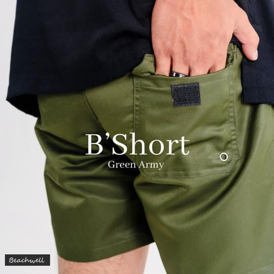 BEACHWELL Celana pendek pria boardshort Premium Celana Pantai - Hijau Green Army