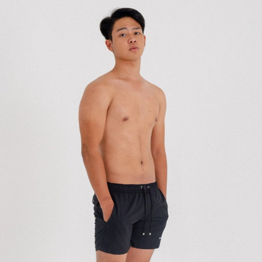 BEACHWELL Celana pendek pria boardshort Pantai - Hitam Black Mate