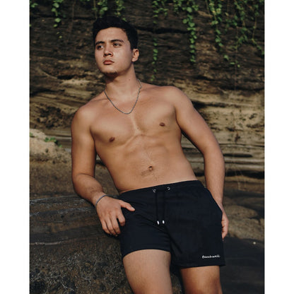 BEACHWELL Celana pendek pria boardshort Pantai - Hitam Black Mate