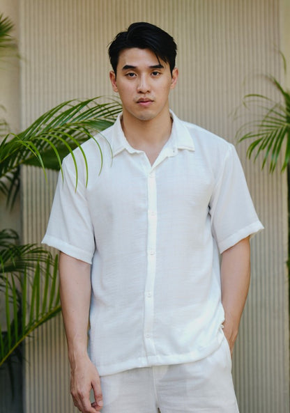 Dobby Cotton Premium Shirt - 3 Varian Colors (White, Black, Cream Pallete)